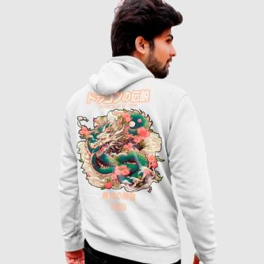 Imagem de Blusa Moletom Genuine Grit Masculina Estampada Algodão 30.1 Dragão Tok