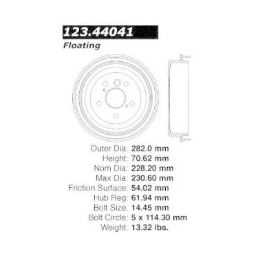 Imagem de Centric Peças 123.44041 Tambor de freio