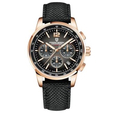 Imagem de Relógio masculino Pagani Design, cronógrafo de quartzo, caixa de aço inoxidável resistente à água de 100 m, mostrador de 40 mm de diâmetro, vidro de safira, pulseira de nylon, casual esportivo,