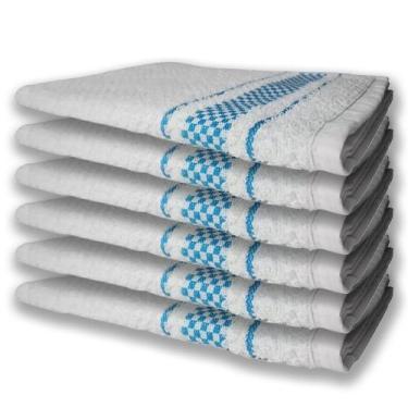 Imagem de 6 Panos de Prato Atoalhado Felpudo 370g/m² Azul - Toalhas Beka