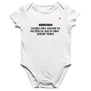 Imagem de Body Bebê Algodão Nota sobre mim - Foca na Moda, Branco, P