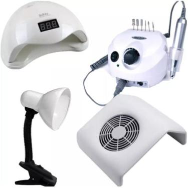 Imagem de Kit Cabine Luminaria Lixa elétrica Aspirador de Pó de Unha - A.R Varie