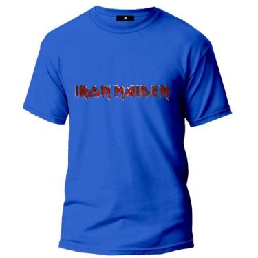 Imagem de Camiseta Iron Maiden Banda De Rock Lançamento Top - Vinis Store, Azul 
