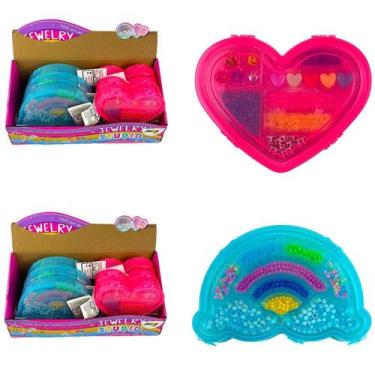 Imagem de kit 12 brinquedo Miçangas para fazer Pulseiras Nuvem Coração - Marca