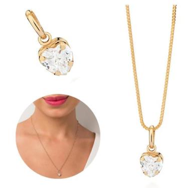 Imagem de Colar Feminino Com Pingente Rommanel Tamanho 50cm Banhado Ouro 18k