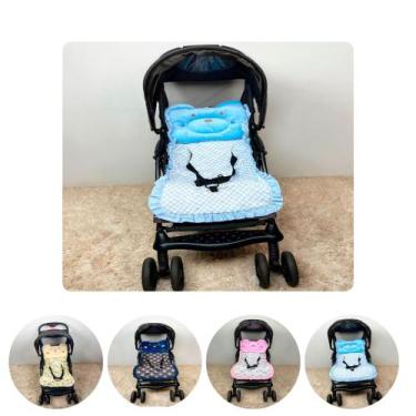 Imagem de Capa para Carrinho de Bebê com Almofadinha 02 Peças Diversas Cores - M