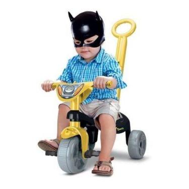 Imagem de Triciclo Infantil Empurrador Herói Bat Morceguinho Menino - Preto - Sa