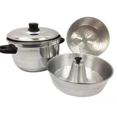 Imagem de Conjunto Forma Pudim Banho Maria E Panela De Alumínio 3 X 1 - ASC