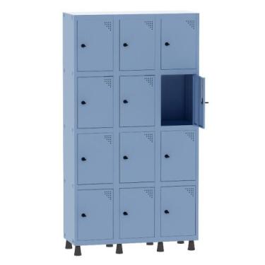 Imagem de Armário Guarda Volume Locker Roupeiro 3 Vãos 12 Portas Aço GRP503/12 A