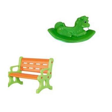Imagem de Playground com Banco Plástico e Unicórnio  Diversão Garantida para Cri