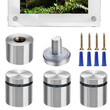 Imagem de 1" x 1" Stainless Steel Standoff Screws 4Pack Glass Standoff Mounts Wall Standoff Advertising Nails Hardware for Acrylic, Picture Frame, Signs