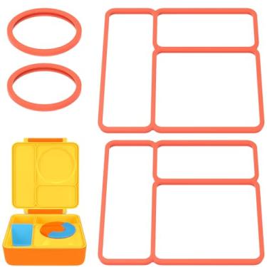 Imagem de Linkidea 4 peças de substituição de vedação de silicone, junta de vedação de tampa de ajuste exato compatível com OmieBox, peças e acessórios seguros para alimentos à prova de vazamento para Bento Box