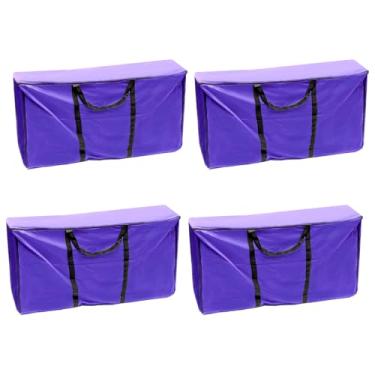 Imagem de QWORK Saco de armazenamento de fardos de feno, pacote com 4 420D, bolsa de fardos de feno para cavalos e gado, bolsa grande dobrável