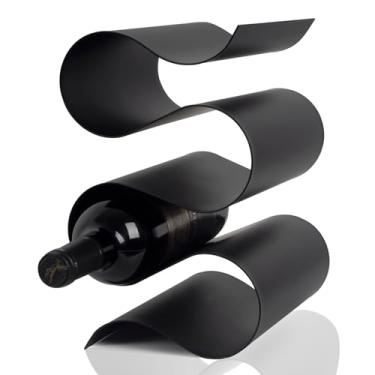 Imagem de NETRCRHOM Rack de vinho, suporte de vinho pequeno moderno e independente para criatividade, suporte de vinho de mesa para cozinha, bar de vinhos, armário interno, decoração de despensa - 5 garrafas