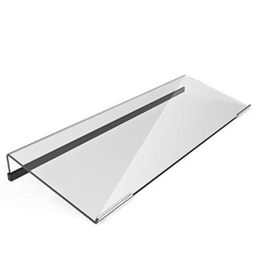 Imagem de Suporte de teclado para computador inclinado em acrílico para digitação ergonômica, suporte de bandeja de teclado com capa antiderrapante de silicone