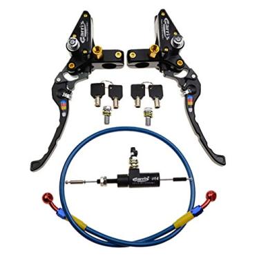 Imagem de GOOFIT 22 mm CNC Motocicleta Hidráulica Embreagem Bomba de Freio Cilindro Mestre Alavanca Ajustável Universal para Motocicleta Bolso Dirt Bike ATV 125cc -250cc Vertical Off-Road Scooter Preto