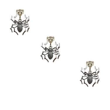 Imagem de Cabeça de dobradiça prateada para decoração de casa, aranha, conta-gotas magnéticos, tampas de cabeça de dobradiça magnética, topo de pino de dobradiça de porta (prata)