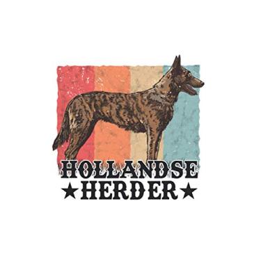 Imagem de Hollandse Herder Notizbuch: Hollandse Herder Retro Holland Schäferhund / 6x9 Zoll / 120 karierte Seiten Seiten