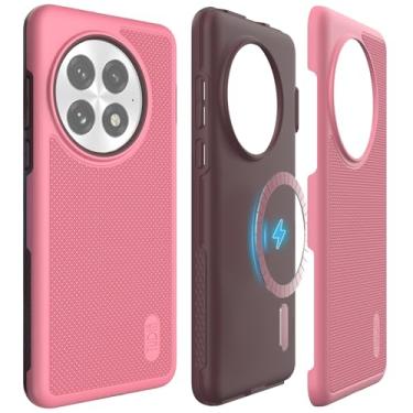 Imagem de TUDIA MergeGrip [Compatível com Magsafe] Capa para OnePlus 13 5G (2025) - [Teste de queda de grau militar] Capa de telefone fina resistente à prova de choque de camada dupla - Rosa fumê