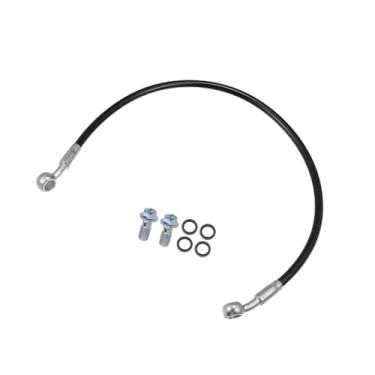 Imagem de ACROPIX Mangueira de freio para motocicleta, linha de freio hidráulica, mangueira de óleo, encaixe de tubulação para quadriciclo, motocicleta, motocross, 50 cm, preto, 1 conjunto de peças de carro