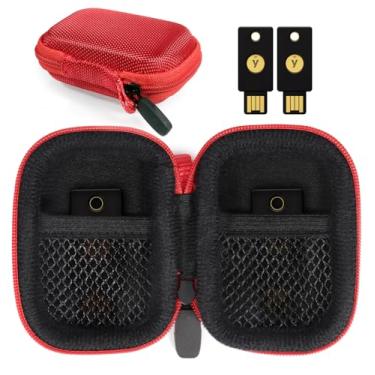 Imagem de CaseSack Capa de chave de segurança compatível com Yubico YubiKey 5Ci NFC, 5Ci, NFC, 5 Nano, 5 NFC e Yubico 5C NFC, OnlyKey FIDO2, FIDO, U2F, Thetis, bolso de malha dupla para mais chaves de segurança