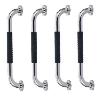 Imagem de Barra de Apoio 30cm Inox Kit 4 unidades Suporte Antiderrapante Banheir