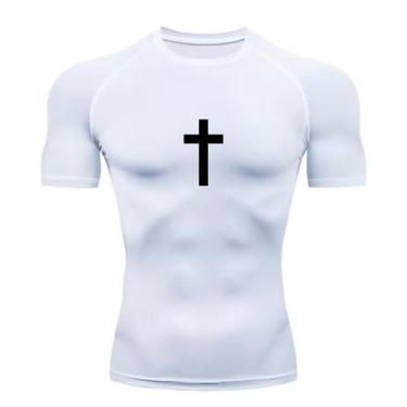 Imagem de Camisa Compressão Proteção Uv 50+ Estampada Tecido Gelado Segunda Pele