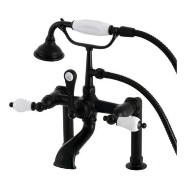 Imagem de Kingston Brass Torneira de banheira AE105T0 Aqua Vintage Deck Mount Clawfoot, preto fosco