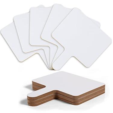 Imagem de 10 peças de 24,4 x 20,32 cm, quadro branco de madeira manual, quadro de resposta dupla face, apagável a seco, para sala de aula, escritório, reunião, festa de família