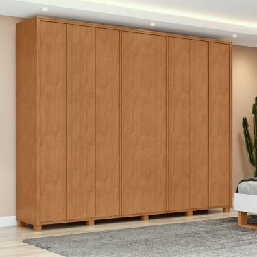 Imagem de Guarda-roupa 8 Portas 6 Gavetas 100% Mdf com Pés Ergon Marrom