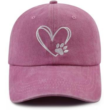 Imagem de Presentes para amantes de cães para mulheres, meninas, chapéu de cachorro com coração de amor, boné de beisebol decorativo para cães, presentes de aniversário de dia das mães para mãe, esposa, filha,