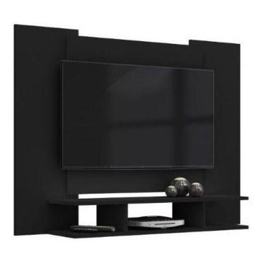 Imagem de Painel 1,20m Para Tv Até 48'' Pol Com Nicho Preto Black - EJ