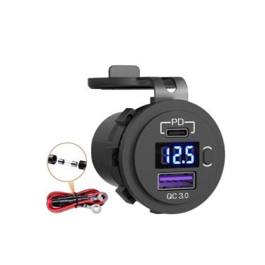 Imagem de Tomada  Carregador Lelong 6824 USB  de Carga Rápida 3.0 PD, USB-C carr