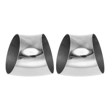 Imagem de Motoforti 2 peças 8.9 cm OD 45 graus mandril curva tubo cotovelo carro modificado tubo de escape tubulação espessura 1,5 mm/16GA 89x115x1,5 mm aço inoxidável 304 tom prata