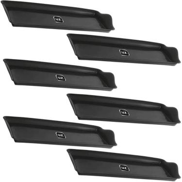 Imagem de Kit 6 Bandejas Slim 38x16cm Pretas Uz Retangular Fast Food Plástico Rasa Refeitório