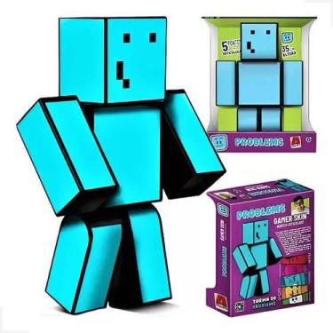 Imagem de Boneco Articulado Gamer Skin Problems Minecraft Grande 35 cm - Algazar