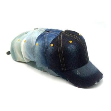 Imagem de Boné Jeans liso tamanho regulavel Aba Curva em 3 tons - oem, ADULTO, M