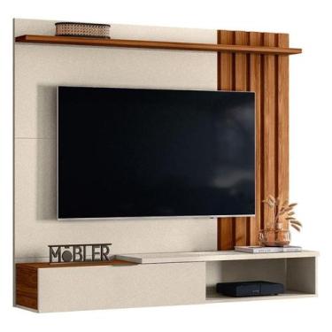 Imagem de Home Suspenso Vegas 160cm para TV até 65 - Mobler, Pérola Metalizado/C