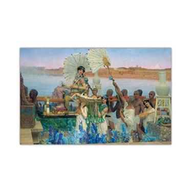 Imagem de Lawrence Alma-Tadema. The Finding of Moses. Reprodução famosa de arte de parede em tela. Pôster de arte em tela para decoração de casa - 95 x 60 cm sem moldura