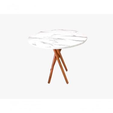 Imagem de Mesa Redonda Estilo Granito 90 Cm Com Pés Trançados