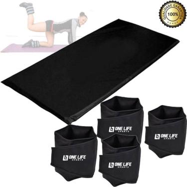 Imagem de Kit Caneleira Peso 3 E 4Kg - Par + Colchonete + Halter 3 Kg