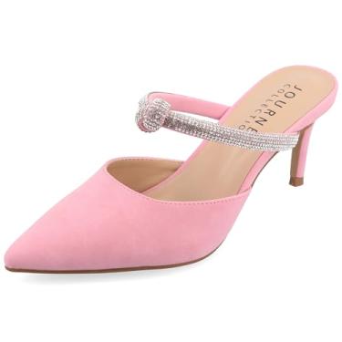 Imagem de Journee Collection Womens Lunna Wide Width Mules Mid Stiletto Pointed Toe Pumps Pink 12 Wide Womens US