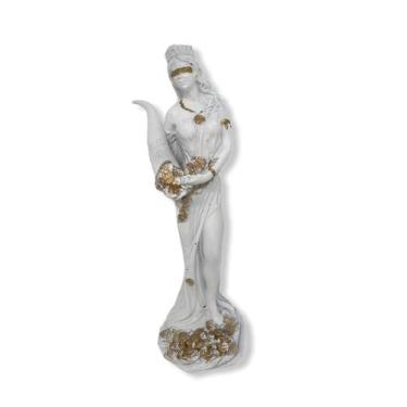 Imagem de Escultura deusa da fortuna 18 cm branca - Lua Mistica
