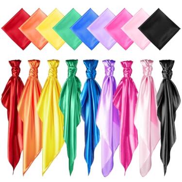 Imagem de Geyoga 9 Pcs Fabric Play Scarves Rainbow Play Dance Scarves Creative Pretend Juggling Dress 35 x 35 Inch(Bright Colors)