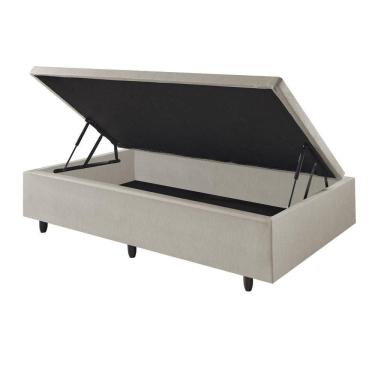 Imagem de Base Box Baú Solteirão 96x203 Courino Linho Areia