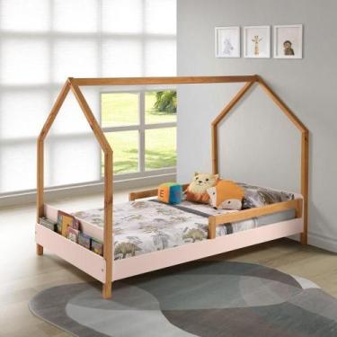 Imagem de Cama Montessori Moana 140x95x205 Cm Rosa/Amêndoa - Irmãos Hinke