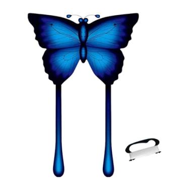 Imagem de Deevoka Pipa Borboleta, Cabo de Linha de 328 Pés Incluído, Pipa Infantil Portátil, Brinquedo de Praia Divertido para Jogos Ao Ar Livre Nas Férias, Idades de 8, Azul