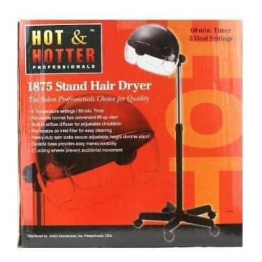 Imagem de Hot and Hotter Hot & Hotter Professional Turbo 2000 Ceramic Stand Dryer #5825, Capô Ajustável, Filtro De Ar Removível, Filtro, Difusor, Salão, Saídas De Ar, Ferramenta Profissional Para Salão