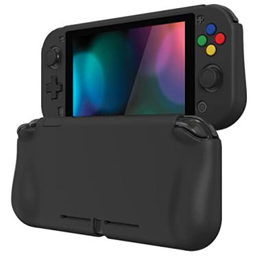 Imagem de playvital ZealProtect Capa protetora para Nintendo Switch Lite, capa rígida para Nintendo Switch Lite com protetor de tela, tampas de aperto de polegar e tampas de botão, Preto, Capa traseira