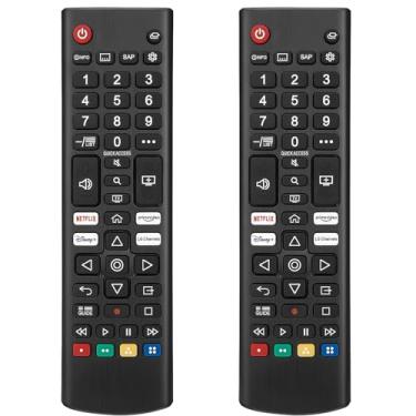 Imagem de 【Pacote com 2】 2022 substituição AKB76040302 controle remoto funciona para MR21GA, MR22GN LG UHD OLED QNED NanoCell 4K 8K Smart TV com Netflix, Prime Video, Disney, botão de canais